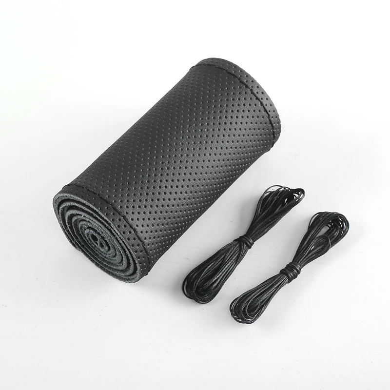 AutoCover Couleur Noire avec couture noire 100% Cuir Premium avec surpiqûre