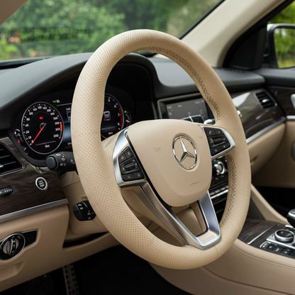 AutoCover Couleur Beige 100% Cuir Premium avec surpiqûre
