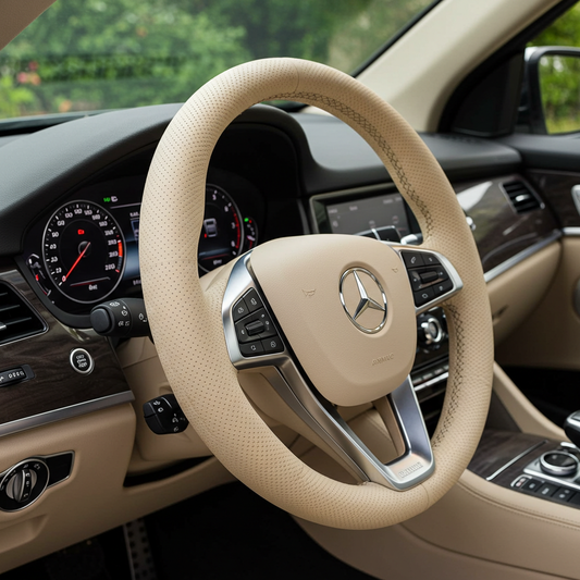 AutoCover Couleur Beige 100% Cuir Premium avec surpiqûre